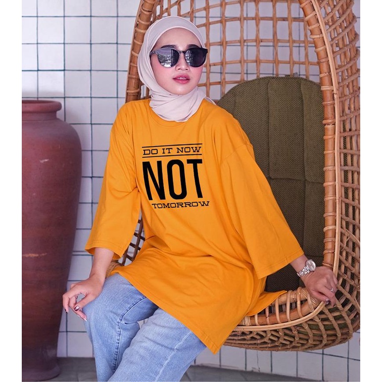 KAOS OVERSIZE TOP HIJAB WANITA BASIC  NOT / OVERSIZE SLIT BLOUSE