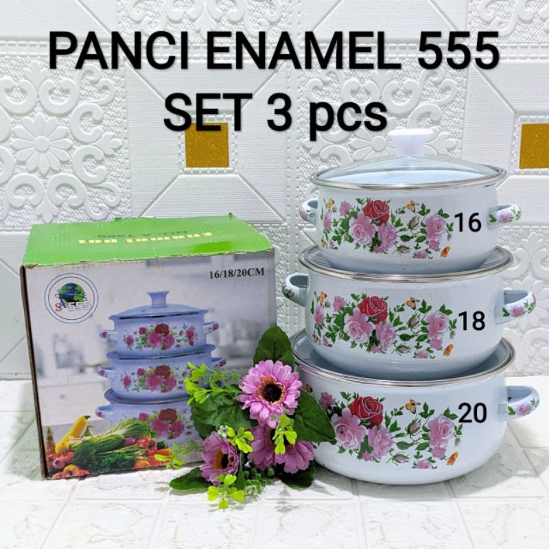 PANCI ENAMEL 555 SET 3 PCS TUTUP KACA