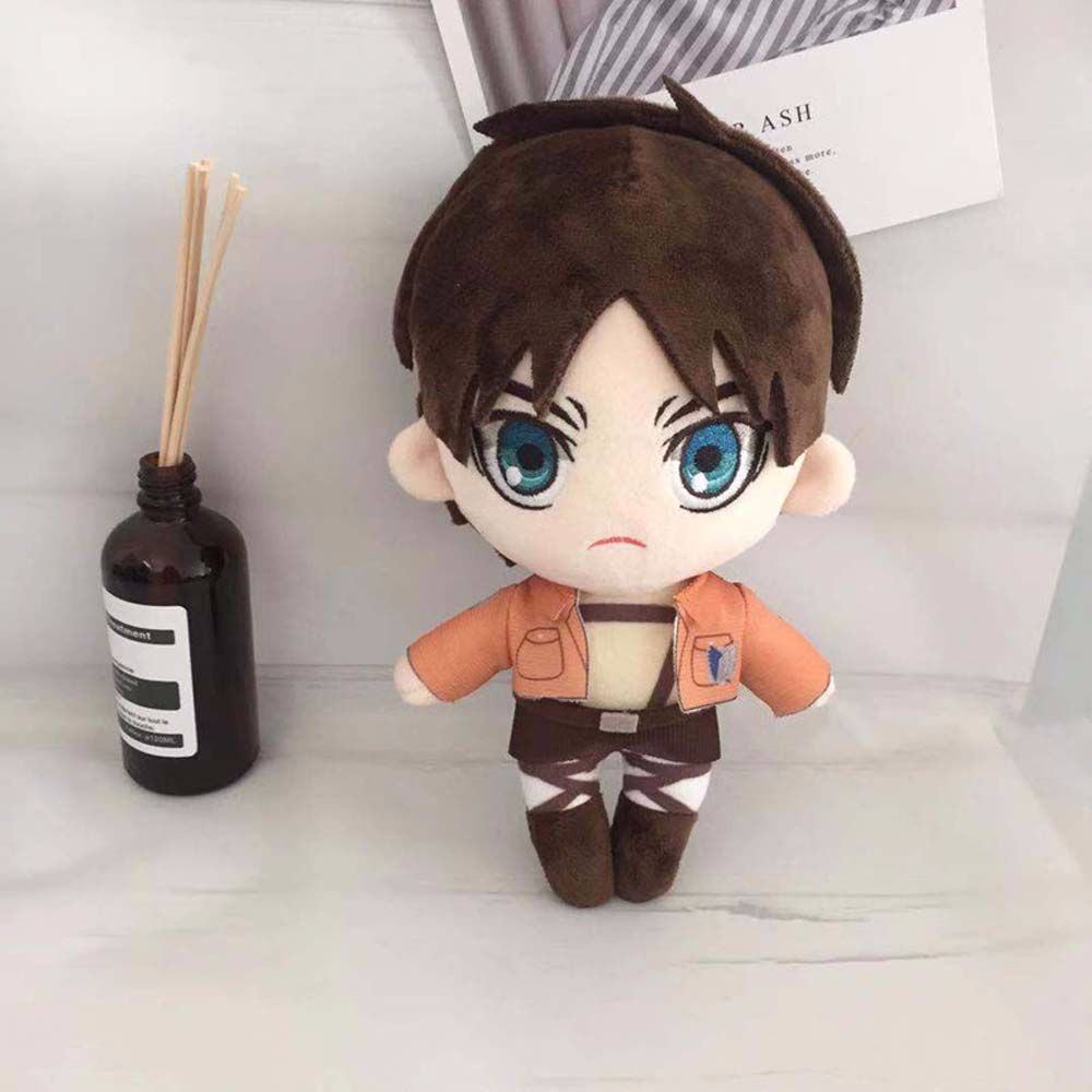 Needway  20cm Attack on Titan Anime Plush Dolls Plush Toys Figure Toys Ackerman Soft Stuffed Levi Ackerman Eren Jaeger Plush Pillow Stuffed Toys