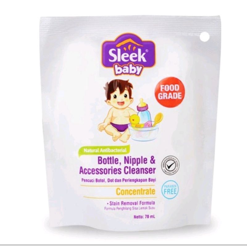 Sleek Baby Bottle Nipple &amp; Accessories Cleanser Pouch 2×70mL