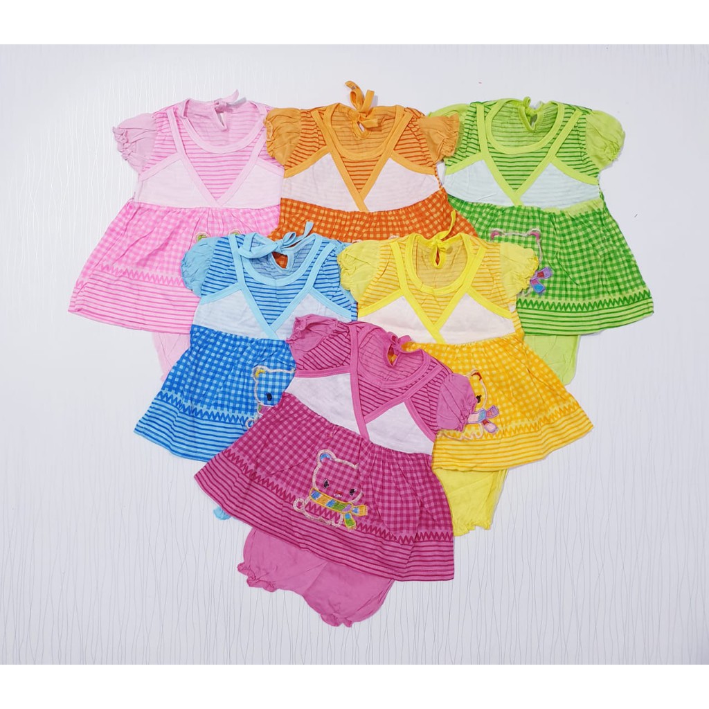 setelan dress bayi anak lucu 0-9 bulan murah