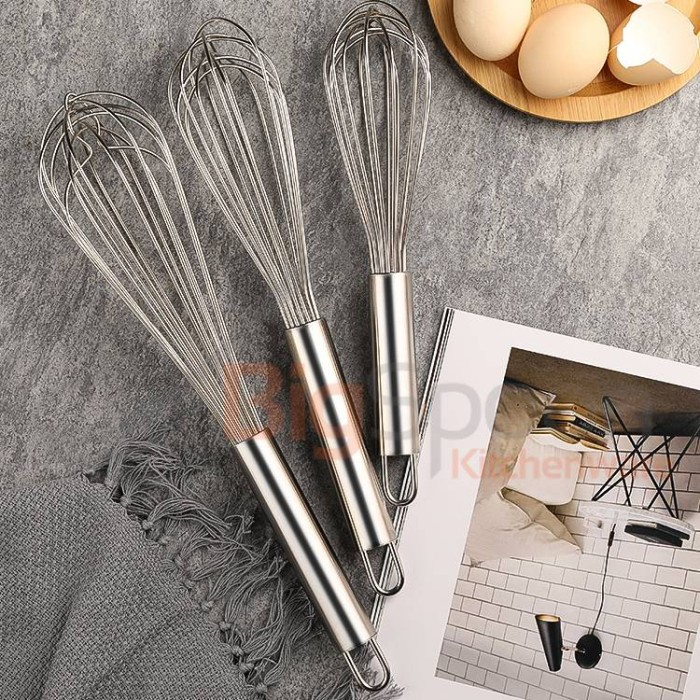 PREMIUM Kocokan Telur Full Stainless 16inch / Egg whisk / kocokan kue