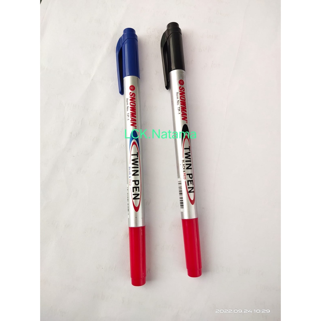

TWIN PEN BLACK&RED - blue &red SNOWMAN