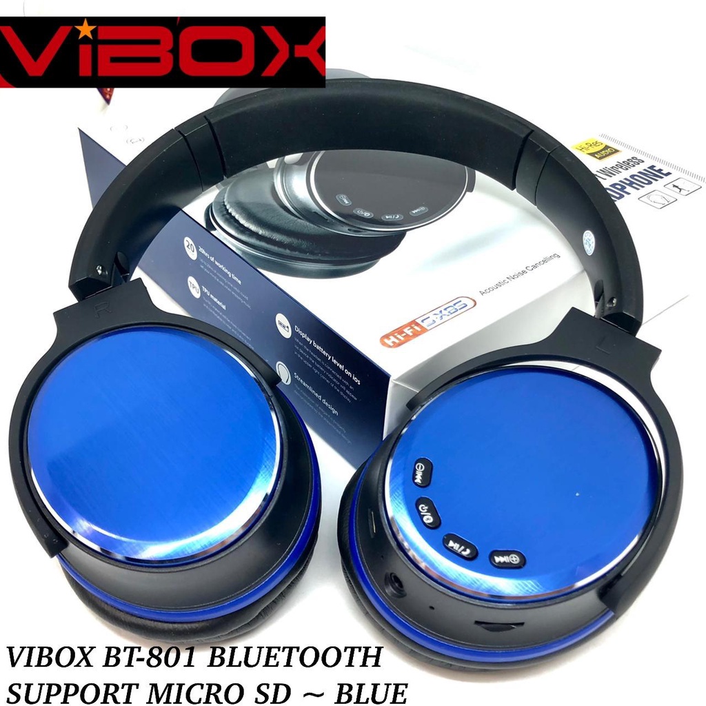 promo VIBOX Headset Bluetooth Bando BB-801 - Handsfree Wireless Headphone BB-801