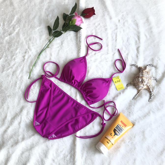 BIKINI BIKINI SEGITIGA TALI IKAT POLOS BIKINI BEACHWEAR WANITA