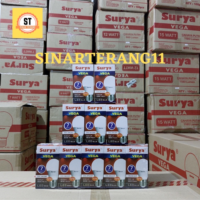 PAKET 10 PCS SURYA VEGA 7 WATT, LED SURYA VEGA 7W, LAMPU LED