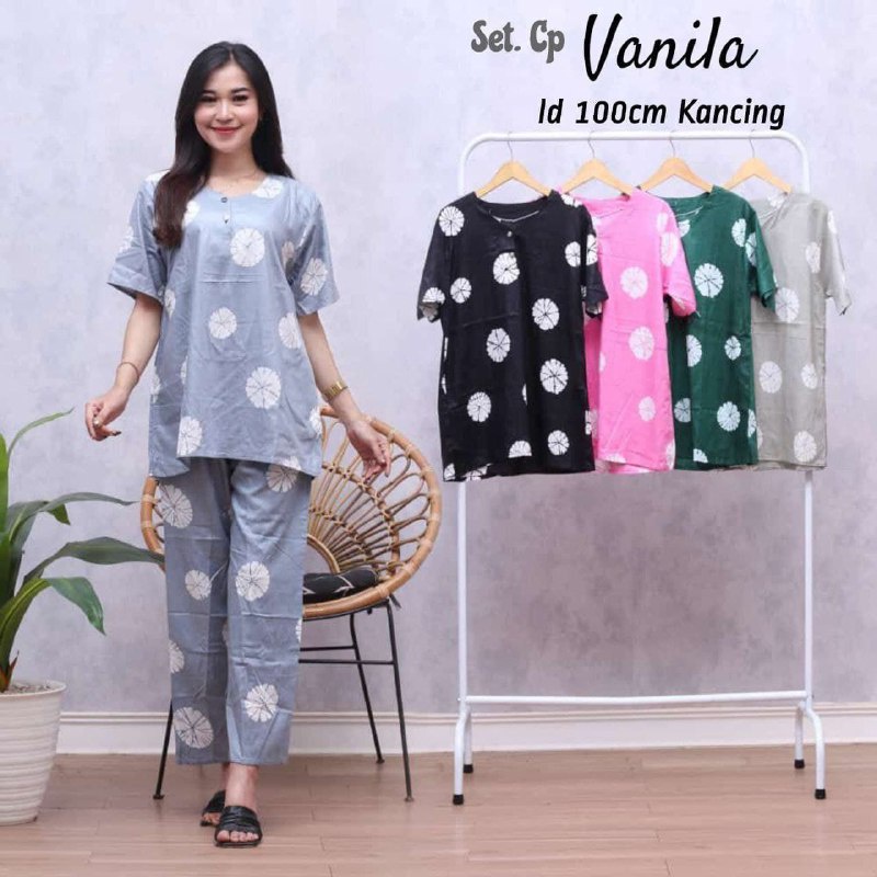 SETELAN BATIK PEKALONGAN LENGAN PENDEK CELANA PANJANG NYAMAN DI PAKAI BAJU TIDUR WANITA