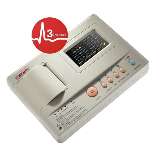 ECG 3 Channel + Intepretasi Zoncare ZQ-1203G