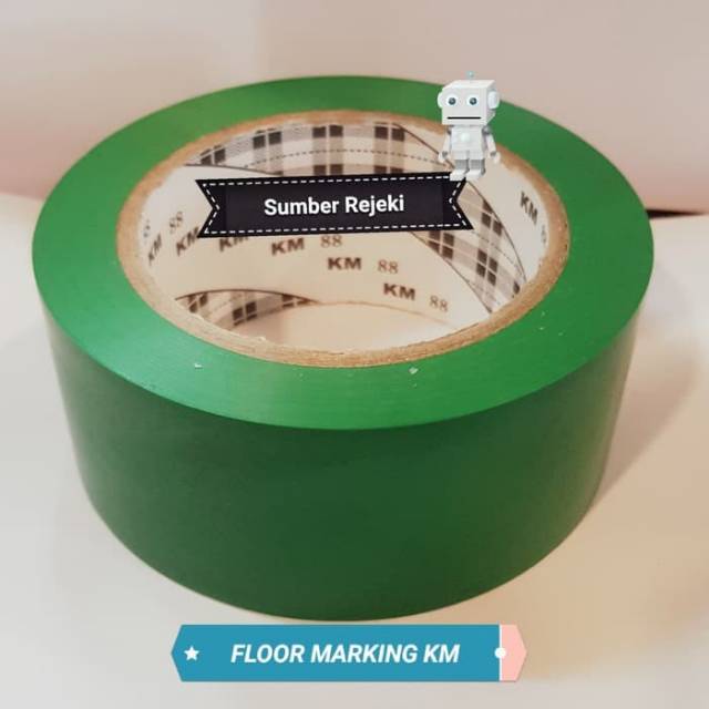 Lakban Lantai KM Floor Marking Tape KM Ukuran 2" x 33.M Lakban Lantai Isolasi Lantai