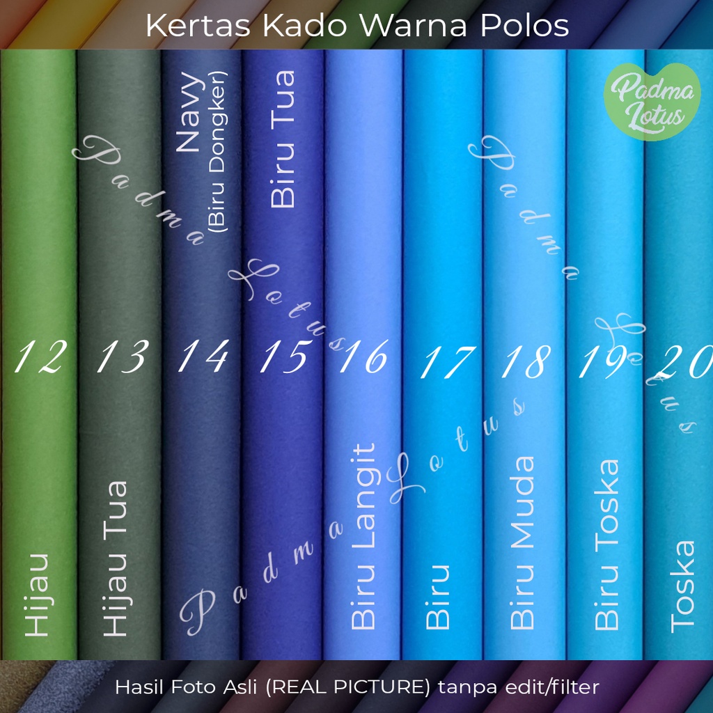 Kertas Kado isi 10 Sansan Wawa doff warna polos