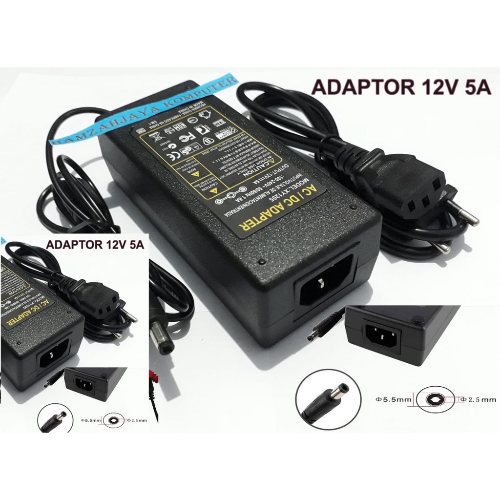 Adaptor 12v 5a 12volt 5amper untuk pompa dc ampli charger cctv lampu led