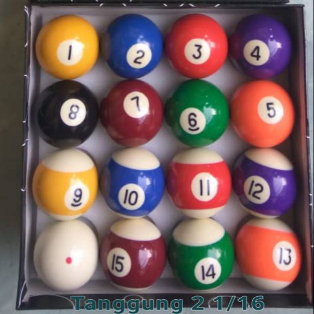 BOLA BILLIARD 1 SET UKURAN 2 1/16" TANGGUNG