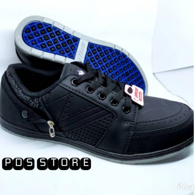 SEPATU SEKOLAH SPEED/LOGGO RESLETING HITAM POLOS 37-42