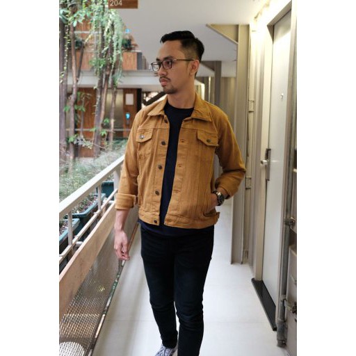 Jaket Jeans Coklat/ Kuning Bata | Jaket Denim | Jaket Pria Mustard