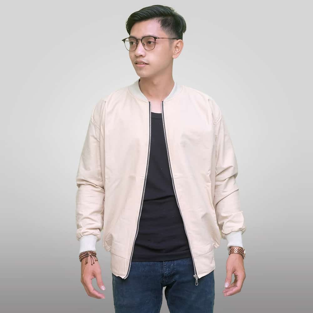 JACKET BOMBER KANVAS KATUN POLOS PRIA WANITA UNISEX SIZE M,L,XL/JACKET BOMBER ORIGINAL PREMIUM