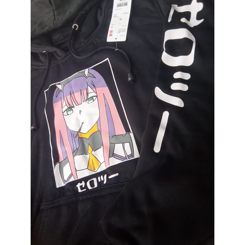 JAKET SWEATER HOODIE ANIME DARLING IN THE FRANXX ZERO TWO /JAKET ANIME DARLING TERBARU /Jaket Hoodie Anime Darling In The Franxx Warna Hitam Putih