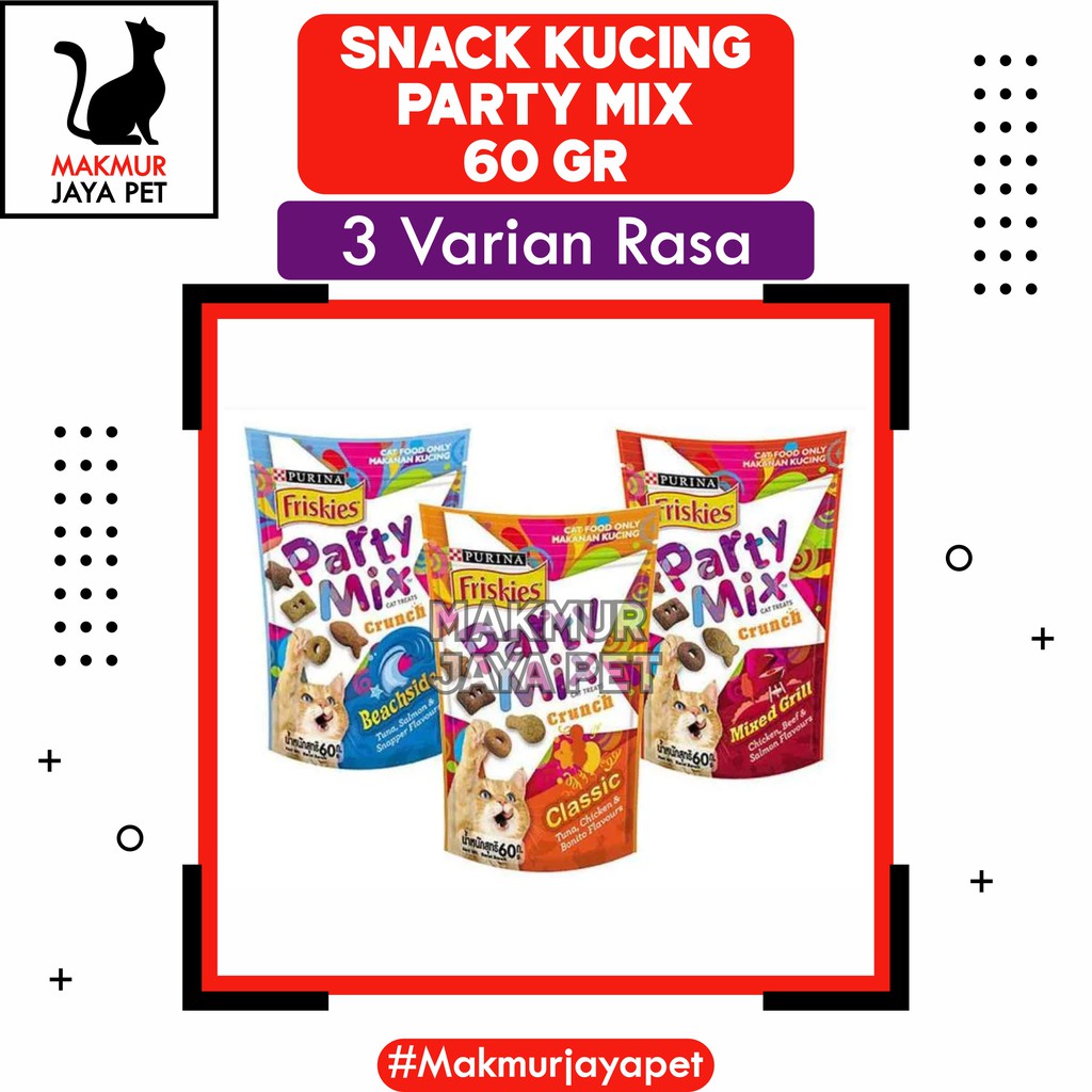 Jual PARTY MIX 60 gram / SNACK KUCING KERING PARTY MIX 60 gram Shopee