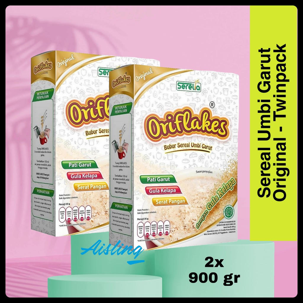 

[PROMO] oriflakes original sereal umbi garut asam lambung 900 gr Twinpack bubur oriflakes plain