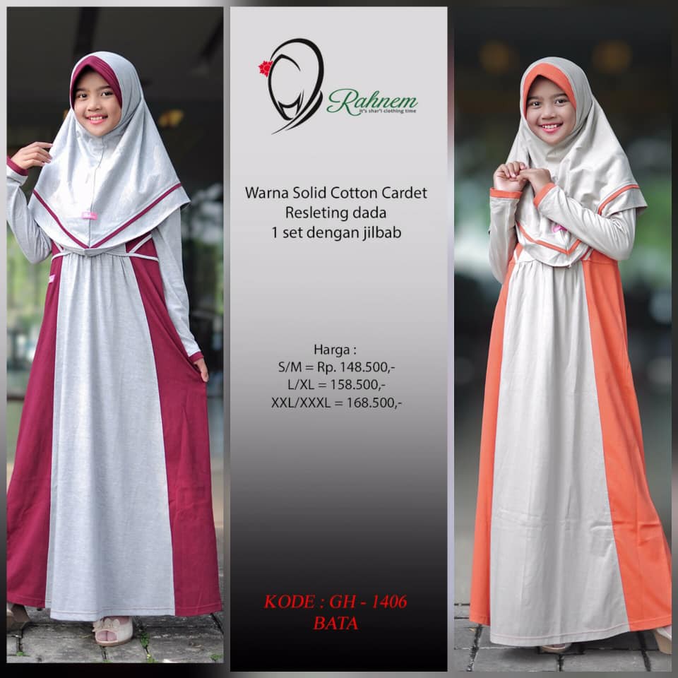 BAJU  MUSLIM ANAK PEREMPUAN / RAHNEM GH - 1406 / FASHION MUSLIM