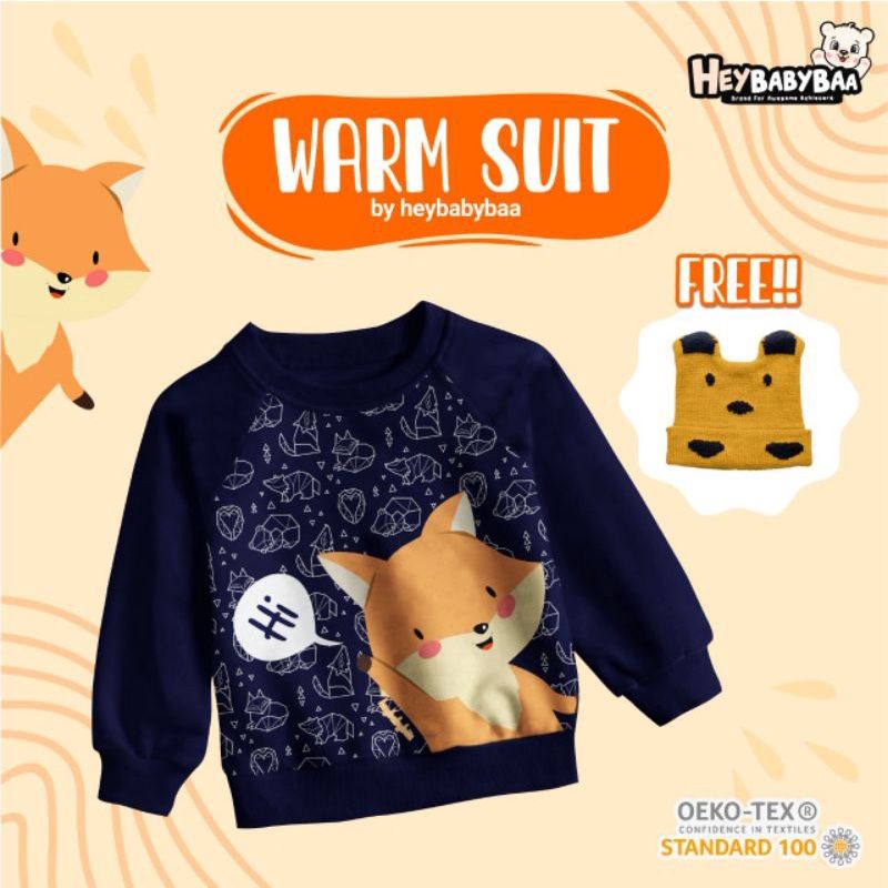 WARM SUIT BY HEYBABYBAA 1-5 Tahun Free KUPLUK RAJUT || SWEATER ANAK