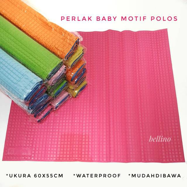 Perlak Ompol Bayi Waterproof Warna Bolak Balik Polos Matras Bayi New Born Perlak Baby Murah 60x55cm