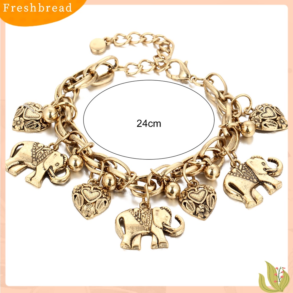 |Frebre Frebre| Gelang Kaki Adjustable Dengan Liontin Gajah Bahan Alloy Untuk Wanita