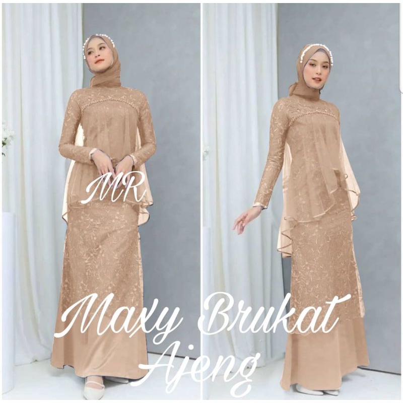 MAXY AJENG MUTIARA, BRUKAT MOSCREPE, GAMIS HIJAB MUSLIM, DRESS