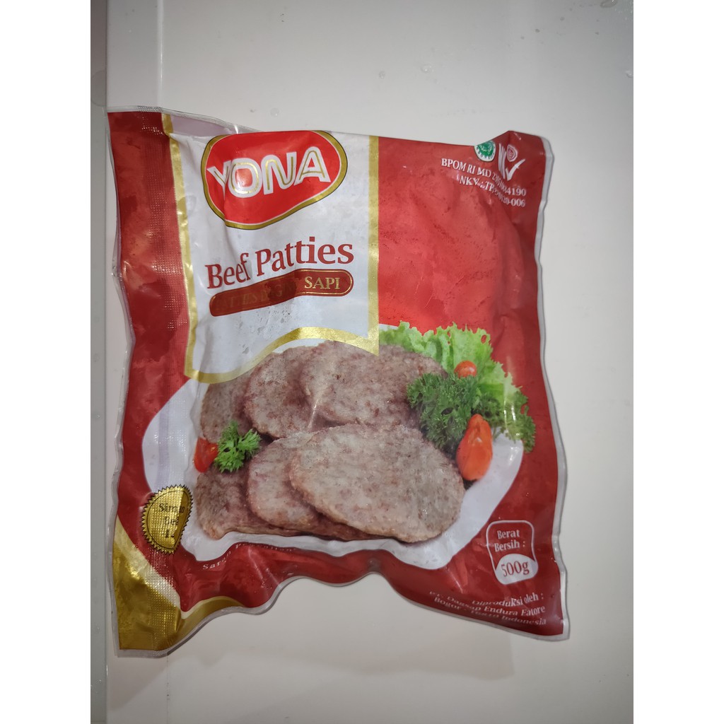 

yona beef patties(patties daging sapi) 500 gram frozen food