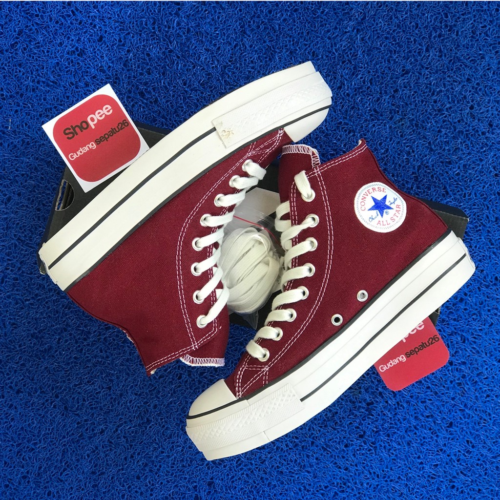 (BAYAR DITEMPAT) CONVERSE HIGH CLASSIC PLATFORM MAROON