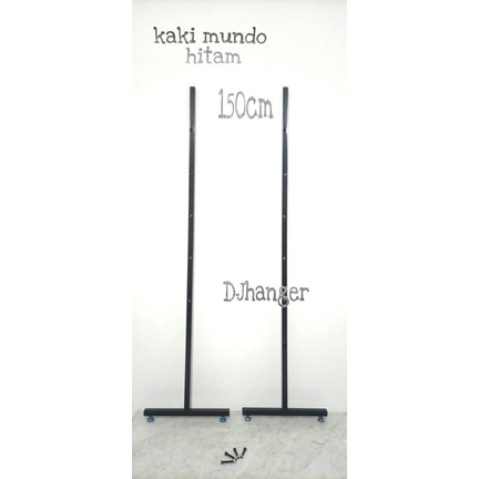 KAKI RAK MUNDO 150 CM HITAM / TIANG MUNDO / KAKI MUNDO / KAKI RAM