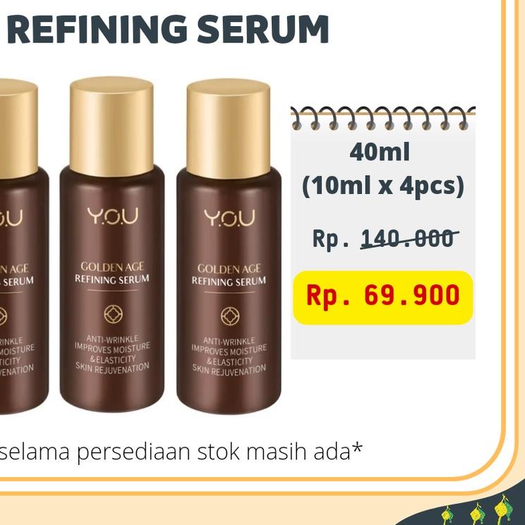 ☺ YOU Golden Age Series Paket 3 In 1 Refining Serum/Day Cream/Night Cream 18gr ❁