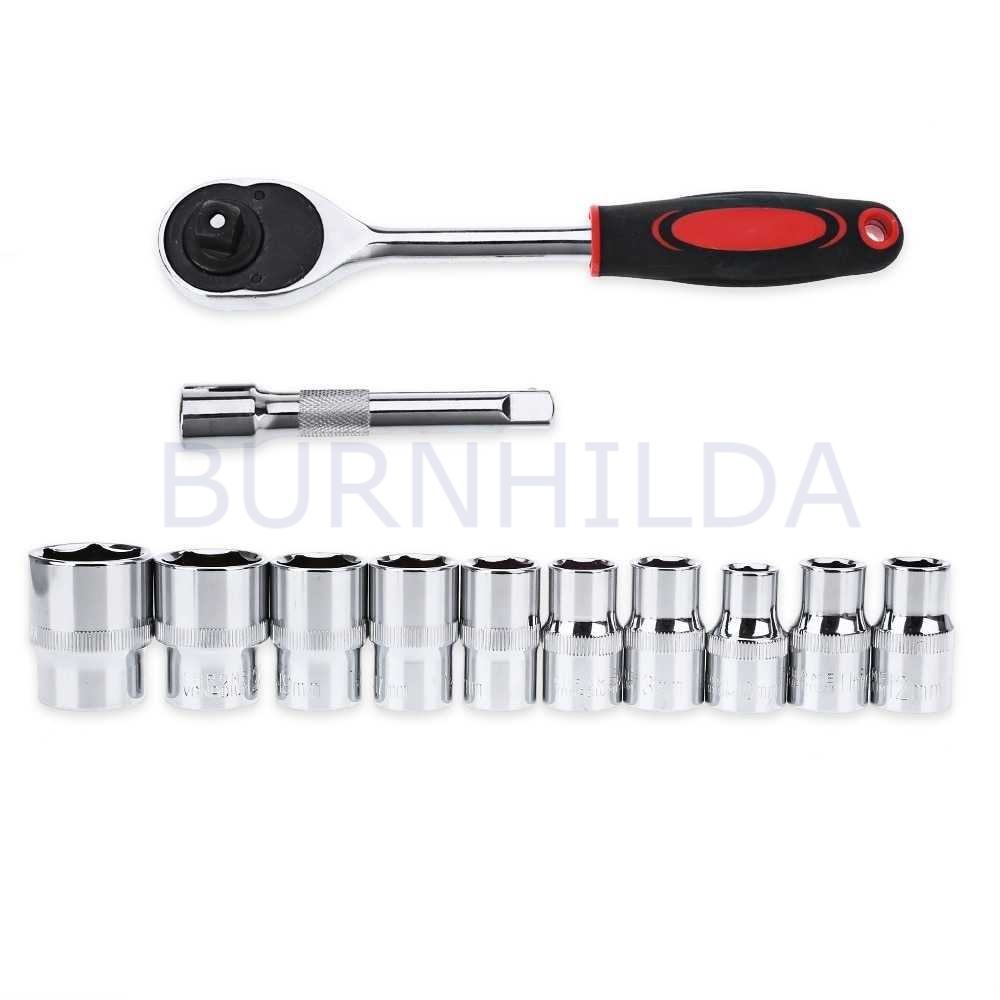 Kunci Pas CR-V Drive Socket Wrench Set 1/4 Handle 12 PCS accesoris mobil burnhilda