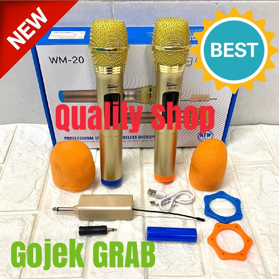 Mic Wireless Blackspider Wm20 Isi 2 mic baterai charger UHF