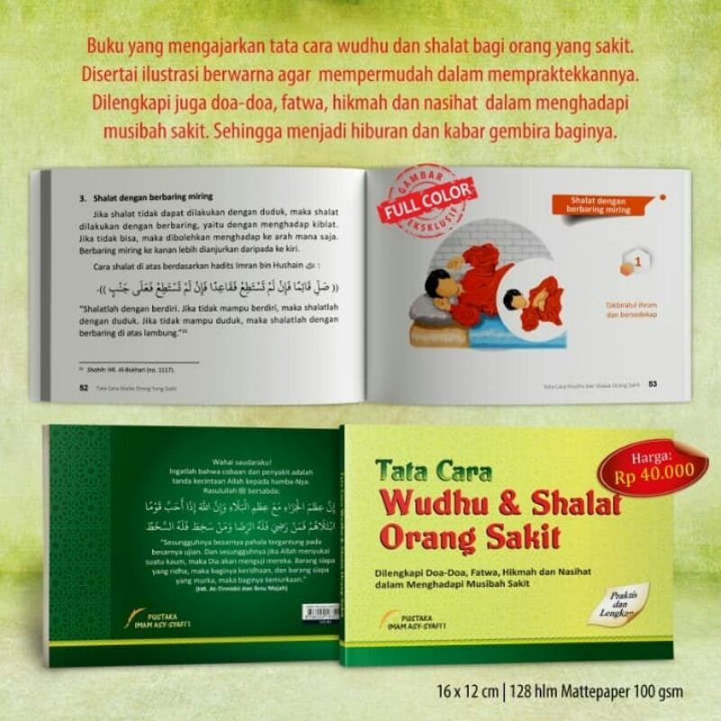 Buku TATA CARA WUDHU & SHALAT ORANG SAKIT - Dilengkapi Doa-Doa, Fatwa, Hikmah dan Nasihat dalam Meng