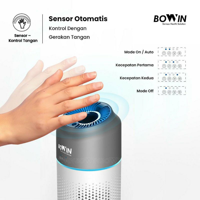 BOWIN Oxy Fresh Smart Mini Air Purifier (Filter HEPA 13 &amp; Karbon Aktif)