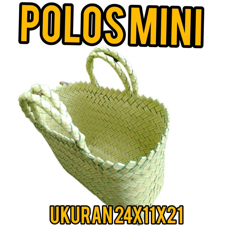 TAS POLOS MINI/TAS ANYAMAN PLASTIK KECIL/UKURAN 24CMX11CMX21CM