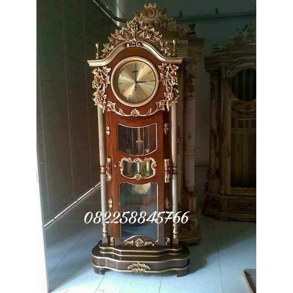 Ukir Jam Dinding Berdiri Kayu Jati Free Ongkir Buatan Jepara Terlaris