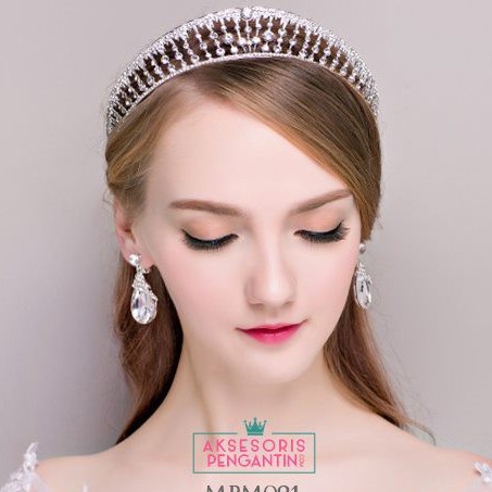 [PALING MURAH] MAHKOTA PENGANTIN HEADPIECE WEDDING AKSESORIS WANITA SILVER MPM021