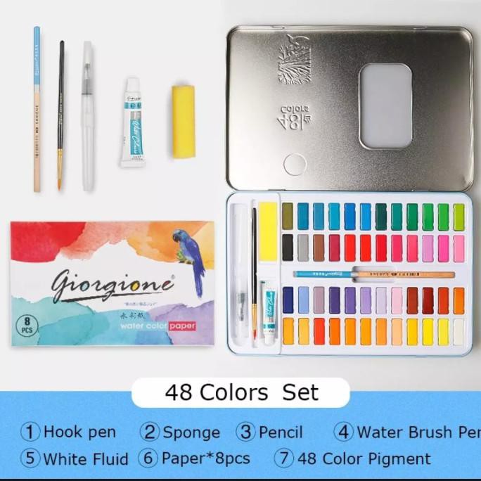 

Terbaru! Giorgione 48 Colors Solid Watercolor Box Set - Biru Murah