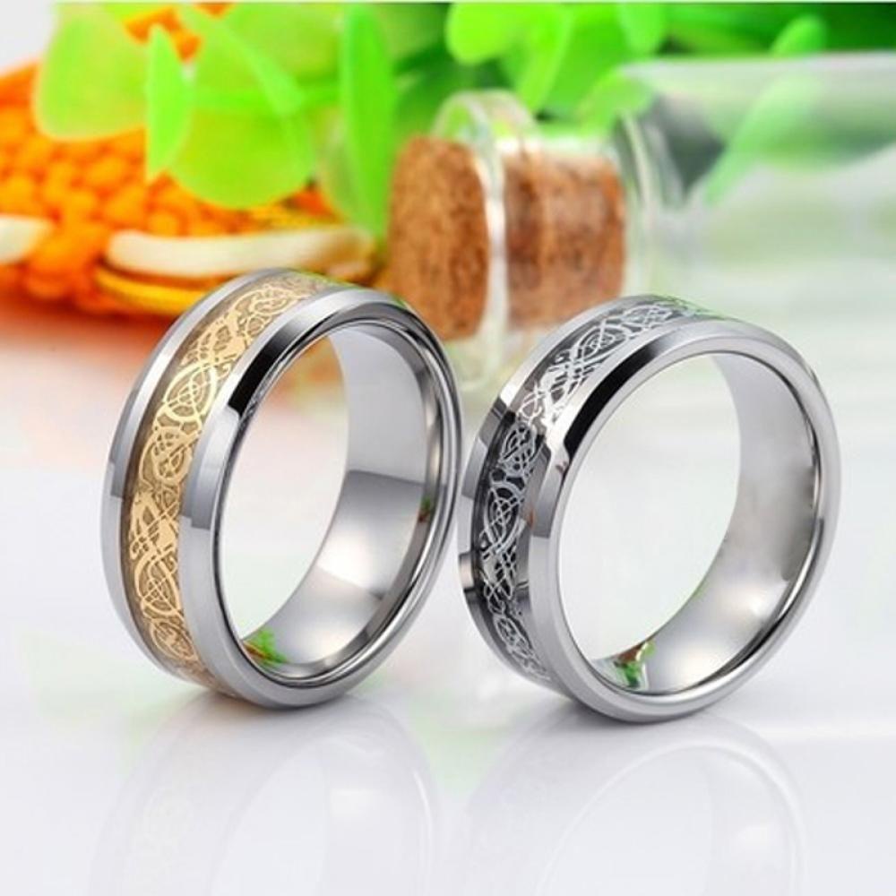 R-flower Band Cincin Hadiah Pria Wanita 8mm Tungsten Carbide