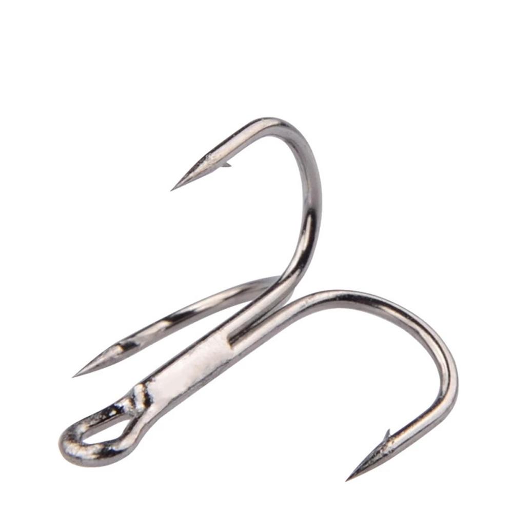 Agustina Treble Fishing Hook Fishing Tackle Memancing Aksesoris Perak Baja Karbon Tinggi Kotak Penyimpanan Fishhooks