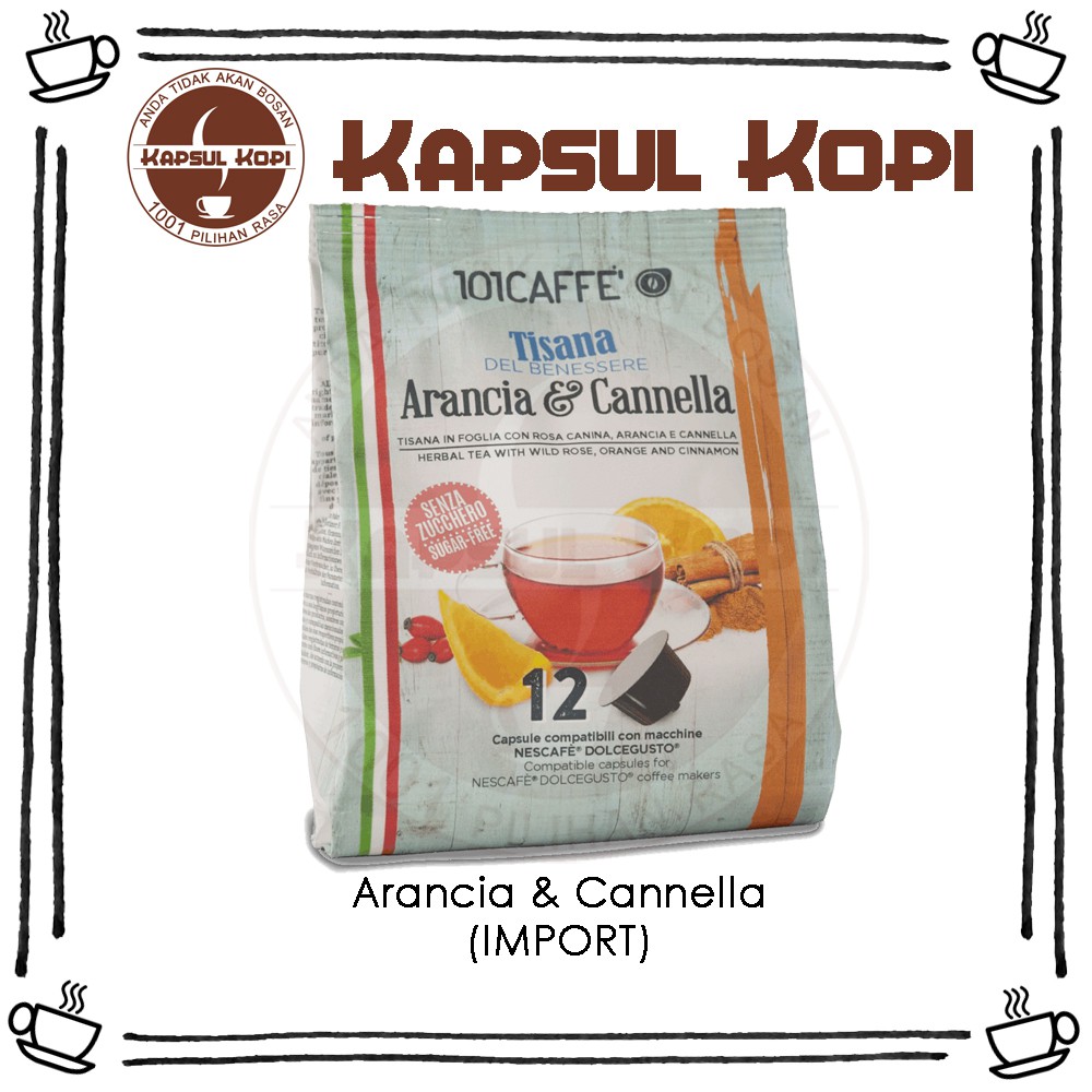 

Arancia and Cannella Kapsul Kopi Impor Dolce Gusto Compatible Coffee