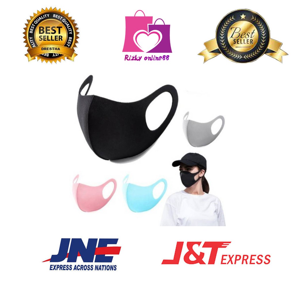 Rizkyonline88 masker kain polos bahan scuba bisa dicuci jual ecer dan grosir