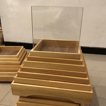 Hantaran Kayu 40x40 Plus Tutup Akrilik Box Kotak Seserahan Hantaran Kayu Sama Sisi