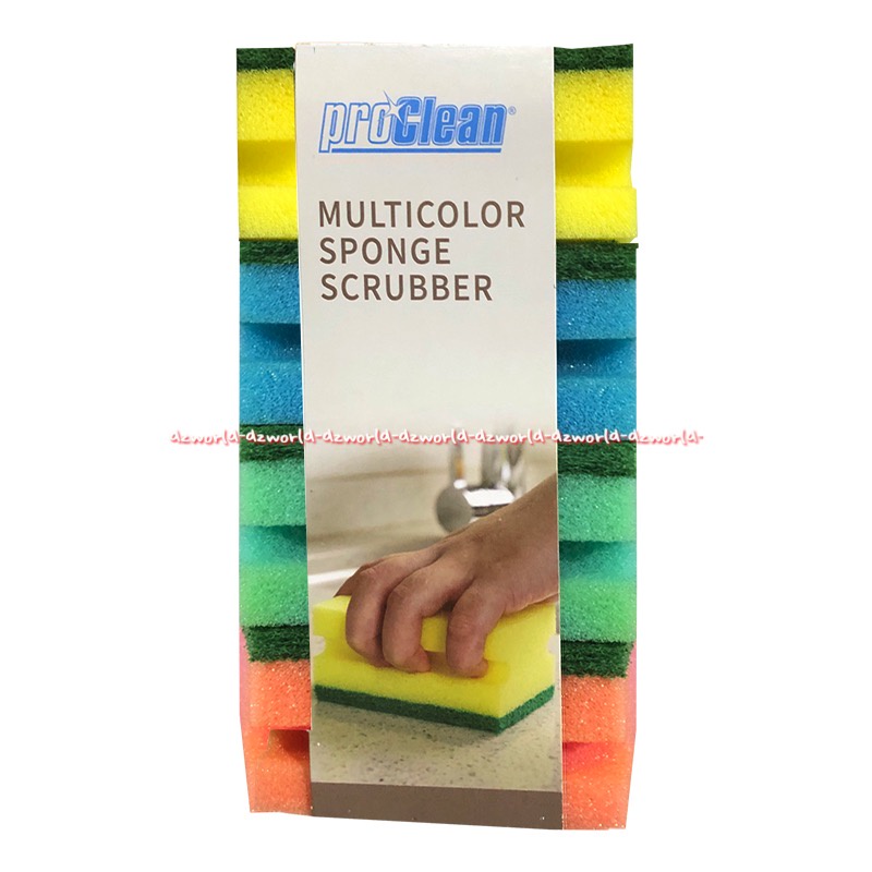 Proclean Multicolor Sponge Scrubber 4pcs Spon Serba Guna Spon Pembersih Peralatan Makan Cuci Piring Kompor Perabot Berwarna Warna Warni