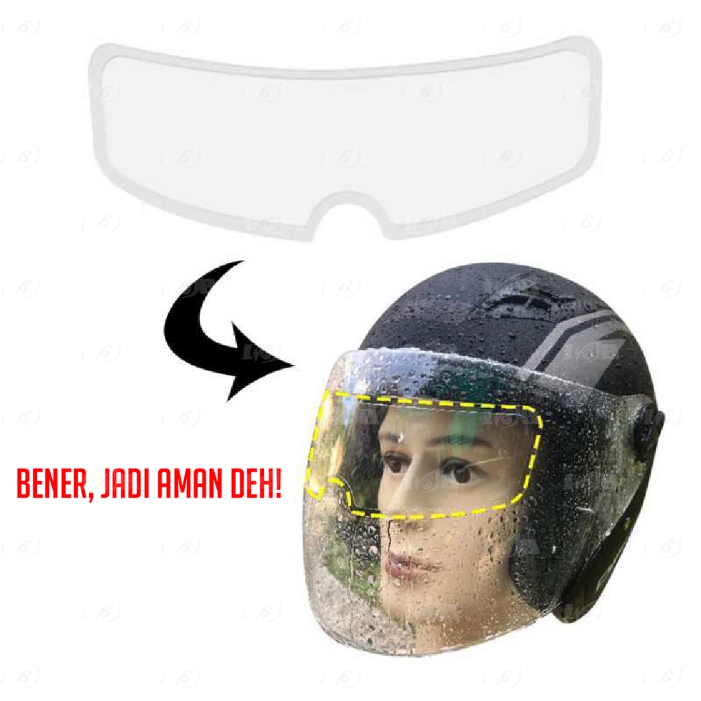 Sticker Kaca Helm Anti Fog Air Hujan Helem Rain Sheild Rainproof Universal Multifungsi