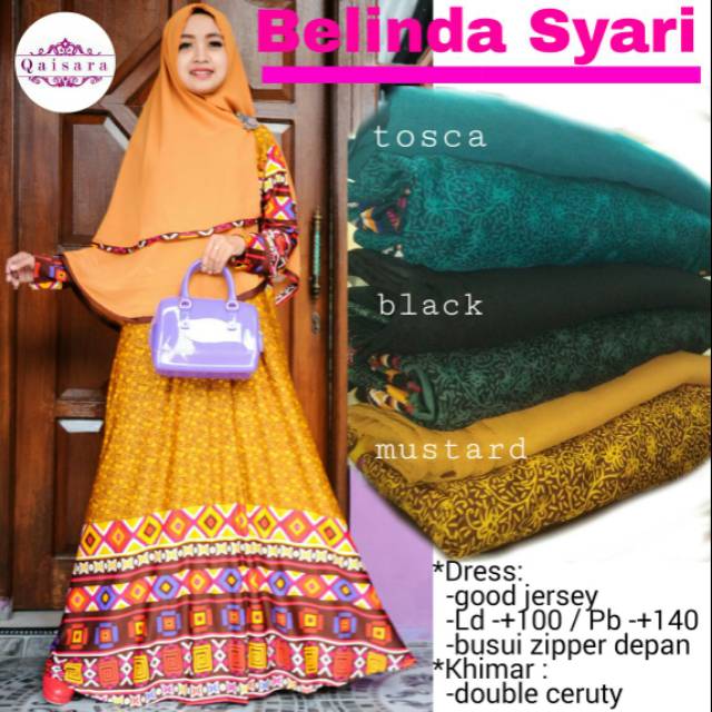 Baju long dress belinda syari
