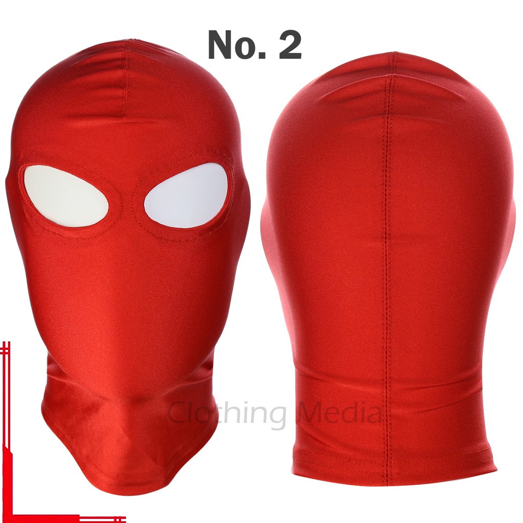 Hood Spandex Warna Merah Topeng Cosplay Mask Blindfold Elastis Penutup Kepala