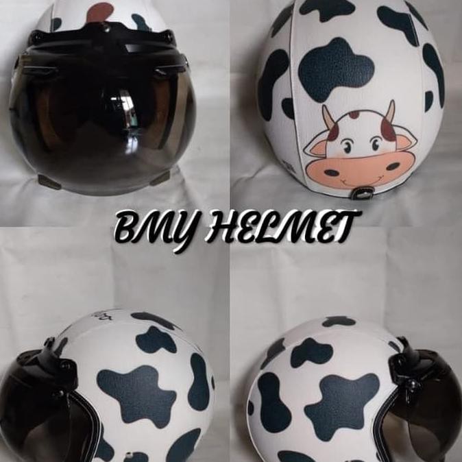 ❤️ NEGO HELM RETRO CEWEK DEWASA❤️ HELM BOGO RETRO DEWASA MOTIF SAPI MOO. MURAH