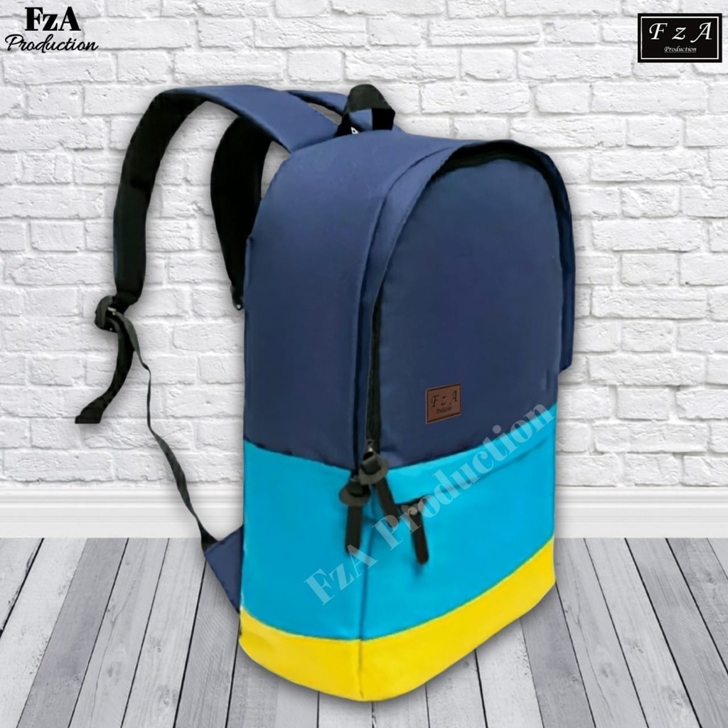 Tas Ransel Gendong Laptop Distro Sekolah Kuliah Pria Wanita Black Murah Original FzA BUY 1 GET 2